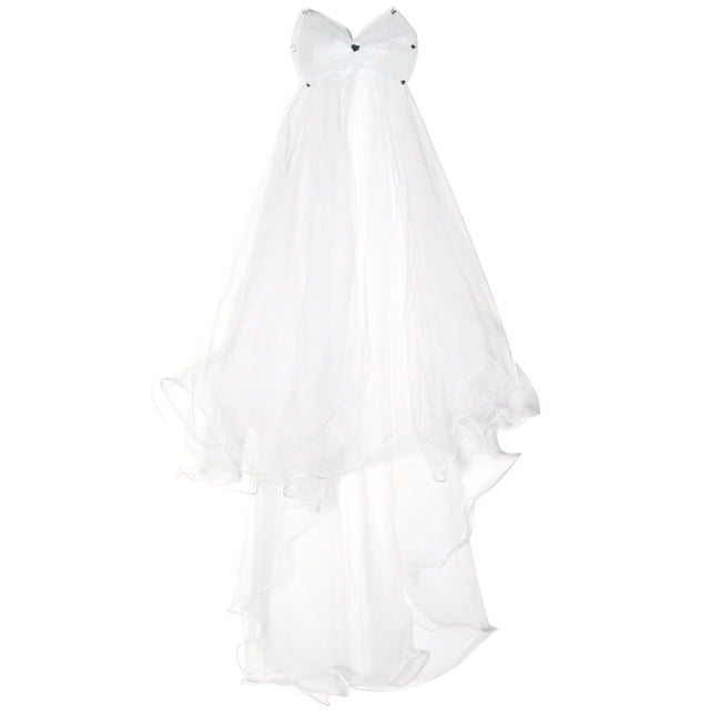 EeaseCA Flower Girl Veils Two Layers White Wedding Communion Hair Wreath (Ivory)