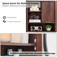 thumbnail image 2 of OKD Bathroom Storage Cabinet, Modern Medicine Cabinet with Adjustable Shelf for Kitchen & Living Room, Walnut, 2 of 5