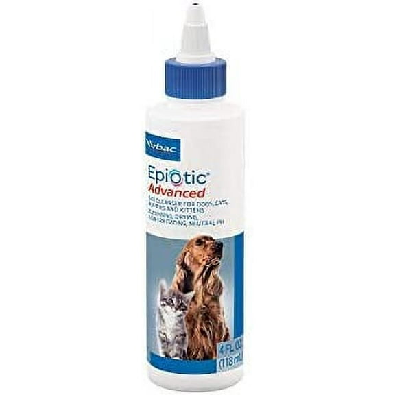 Virbac EPIOTIC Advanced Ear Cleanser, Vet-Recommended For Dogs and Cats, For Ear Cleaning and Grooming, Powerful Rinse With No Sting, Safely Removes Debris and Wax, Package May Vary