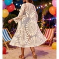 thumbnail image 3 of UPPADA Womens Kimono Cardigan Blouse Beach Cover Up Long Sleeve Swimsuit Coverup Casual Crochet Hollow Out Tie Front Swim Cover Up Knit Cardigan Beige,Free Size, 3 of 6