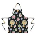 thumbnail image 2 of Pioneer Flower Floral Print Pattern Apron-Garden Aprons for Women with Pockets-Cotton Linen Waterproof Kitchen Cooking Gardening Aprons Adjustable for Kitchen,Cooking,BBQ and Salon 33x27 Inch, 2 of 7