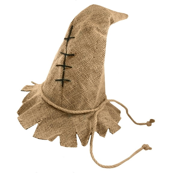 Nicky Bigs Novelties Unisex Burlap Scarecrow Hat, Brown, One Size