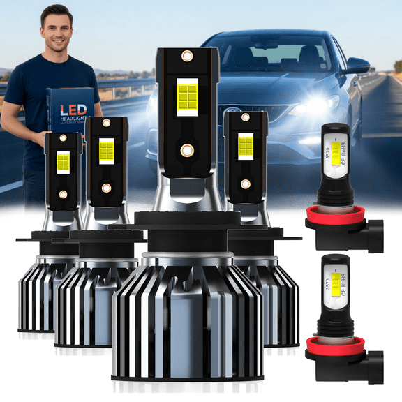 Headlight Bulbs For 2003-2005 BMW 325Ci,H7 High Beam,H7 Low Beam,H11 Fog Light,Replacement OEM,6500K,Pack of 6