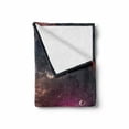 thumbnail image 2 of Galaxy Soft Flannel Fleece Blanket, Deep Space Planets over Nebula Dust Stars and Halo Ring Science Fiction Art, Cozy Plush for Indoor and Outdoor Use, 50" x 70", Dark Grey Magenta, by Ambesonne, 2 of 6