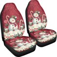 thumbnail image 3 of POLERO Car Seat Covers Front Set Cars Interior, Elastic Vehicle Seat Covers Truck Breathable, Snowman, 3 of 9