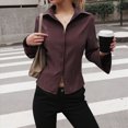 thumbnail image 2 of Towmus Women's Striped Button Down Shirts Flare Sleeve Slim Fit Blouses V Neck Collared Y2k Crop Tops Streetwear, 2 of 6
