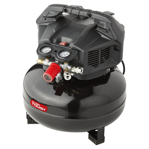 Hyper Tough Black 150 PSI Oil-Free Pancake Air Compressor 6 gal