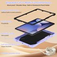 thumbnail image 4 of FJLBDE Case for Samsung Galaxy Tab S8 Plus/S7 FE/S7 Plus 12.4 Inch with Butterfly Stand, Shockproof Protective Tablet Cover with Pencil Holder Shoulder Strap for Kids Girls, Purple, 4 of 7