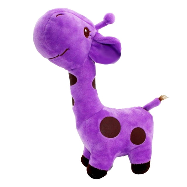 Stuffed Toy Skin-friendly Soild Color Cartoon Animal Giraffe Shape Stuffed Animal Plush Toy for Kid