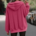 thumbnail image 5 of Miluxas Women's Plush Hooded Jacket Long Sleeve Full Zip Solid Outerwear Soft Warm Jacket with Side Pockets Hot Pink M(M), 5 of 7