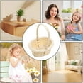 thumbnail image 4 of Small Artificial Rattan Woven Flower Basket with Ergonomic Handle Mini Decorative Basket for Wedding Photography Props Home Organization and Storage, 4 of 5