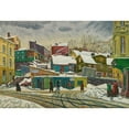 thumbnail image 3 of Ludvig Ravensberg 24x18 Black Modern Framed Museum Art Print Titled - City Poor Quarter in Snow Laps (1928), 3 of 5