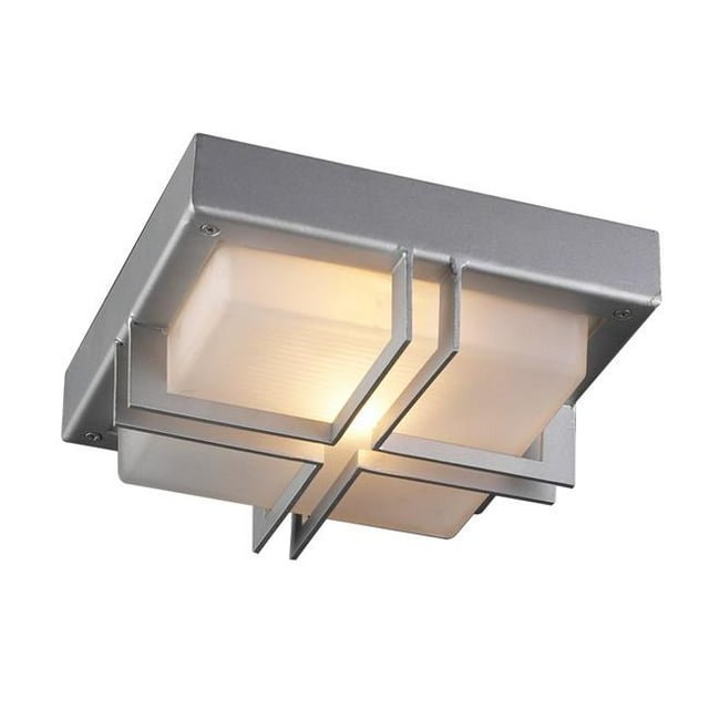 PLC 8026SLLED 13W One Light Outdoor Frost Glass Fixture Piccolo Collection, Silver