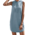 thumbnail image 4 of Women's Slim Cropped Hoodie Drawstring Athleisure Sleeveless Casual Dress Comfortable Stylish Solid Color Summer Outfit 2025 Vacation Dress Stylish Beach Sundress, 4 of 8