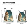 thumbnail image 2 of Xecao Starry Sky Cloud Cute Rabbit Pattern Sports Drawstring Backpack - String Swim Gym Bag with Wet Proof Pocket for Women&Men-Small, 2 of 6