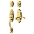 thumbnail image 1 of Baldwin 853450032RH Landon Single Cylinder Two Point Right Hand Handleset with Wave Interior Lever, Lifetime Polished Brass, 1 of 1