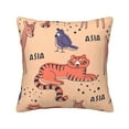 thumbnail image 1 of Square Throw Pillow Covers with Core, Tiger Deer Illustration Pillows for Sofa Beds, 16"x16", 1 of 9