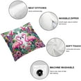 thumbnail image 4 of GOSMITH Soft and Durable Flamingo and Tropical Garden 2-Piece Short Plush Pillowcase Set White, 4 of 6