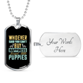 thumbnail image 4 of Petits Chiots Bonheur Collier en Acier Inoxydable Ou en or 18 Carats Chien Tag 24" Chaîne, 4 of 8