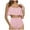 Pink, variant on Ohufall Ruffled High Waist Beachwear Swimming Two Pieces Swimsuits For Women Bikinis Swimwear Junior Bathing Suits