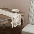 thumbnail image 3 of SARO 869.GY54S 54 in. Square Handmade Crochet Cotton Lace Table Linens - Grey, 3 of 5