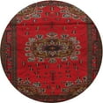 thumbnail image 1 of Ahgly Company Indoor Round Traditional Dark Brown Medallion Area Rugs, 4' Round, 1 of 6