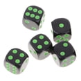 thumbnail image 5 of Dados de plástico para juegos de 16 mm, piezas con puntas para el suministro de juegos de rol. Verde negro, 5 of 5