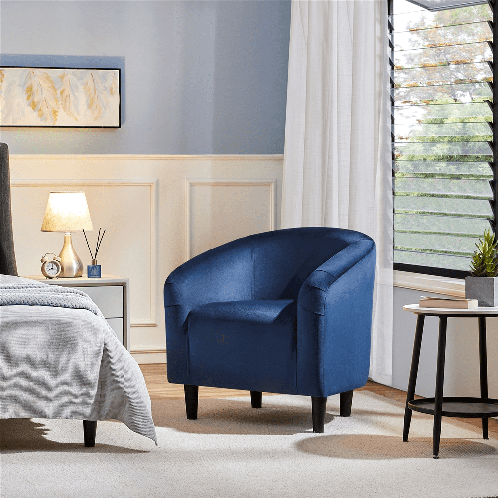 Renwick Modern Upholstered Tub Chair Set of 2 Gray Velvet