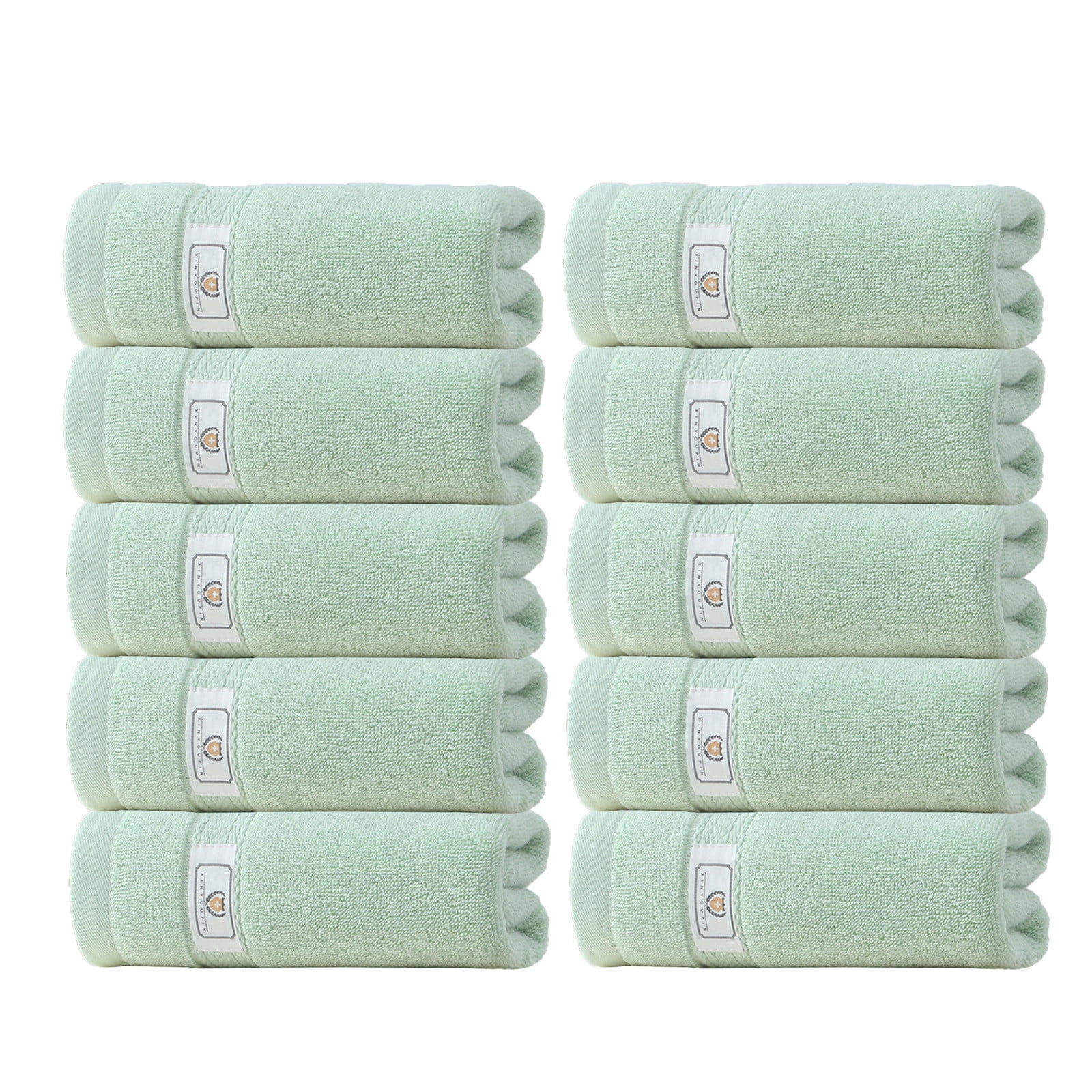 ZROBM 10PCS Hand Towel, Hand Towel Set, Towel Clearance, Hand Towels for Bathroom, Spring Hand Towel, Towel For Bath, Hand, Face, Gym, Spa, cotton, 35x75cm, Green
