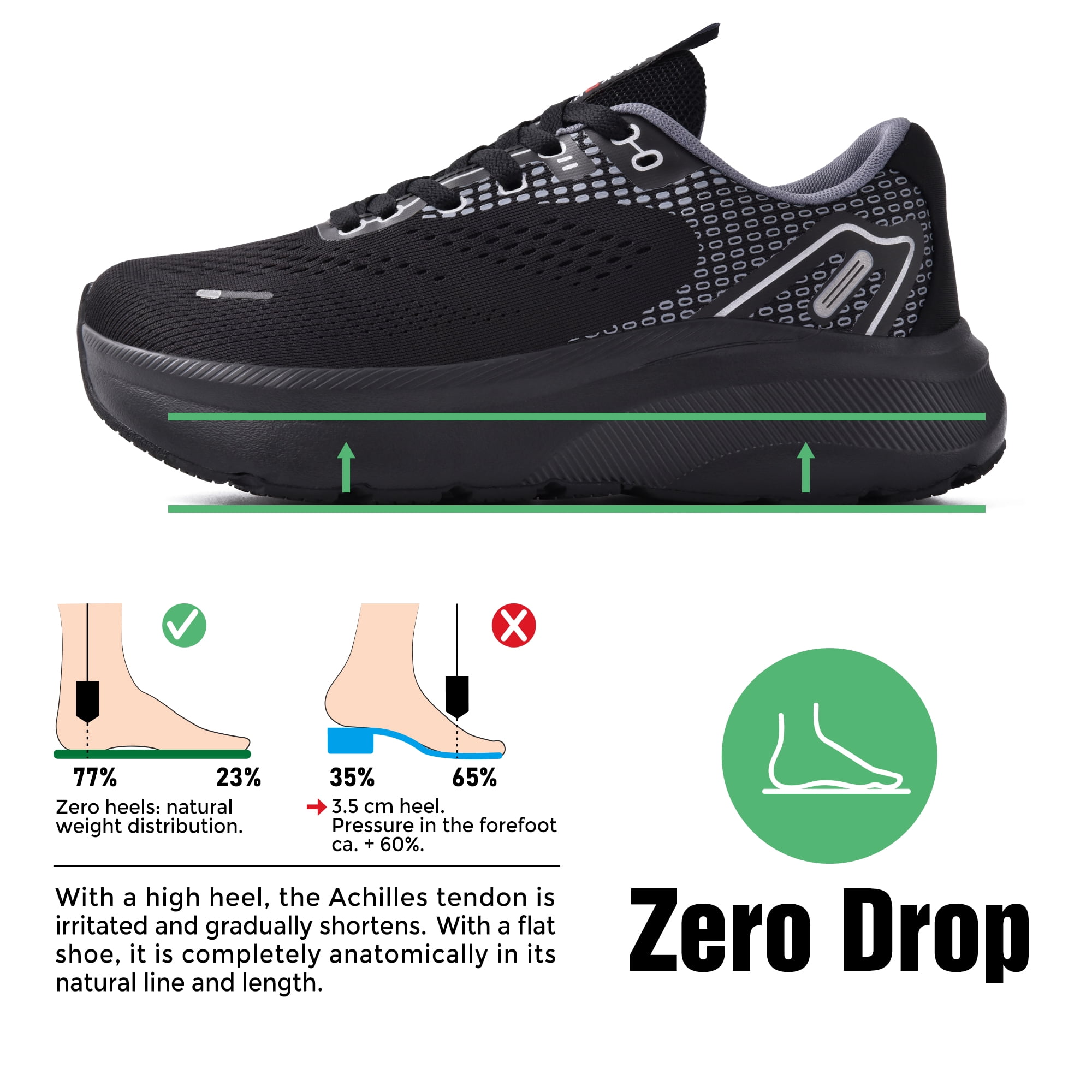 SUYSTEX Wide Toe Box Shoes for Men Arch Support Shoes Wide Width Sneakers for Running Walking Athletic Orthopedic Plantar Fasciitis Workout with Thick Cushioned Zero Drop Sole
