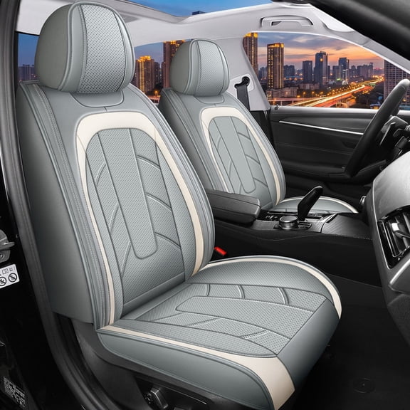 WRWolf Venue Seat Covers Car Seat Cover Full Set for Hyundai Venue 2020-2024,Seat Covers for Cars,Automotive Seat Covers for SUV(Gray)