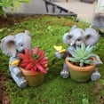 thumbnail image 2 of Preciosa maceta de elefante hecha a mano de resina, maceta decorativa para suculentas, ideal para el hogar, la habitación, el jardín, el balcón y la oficina., 2 of 8