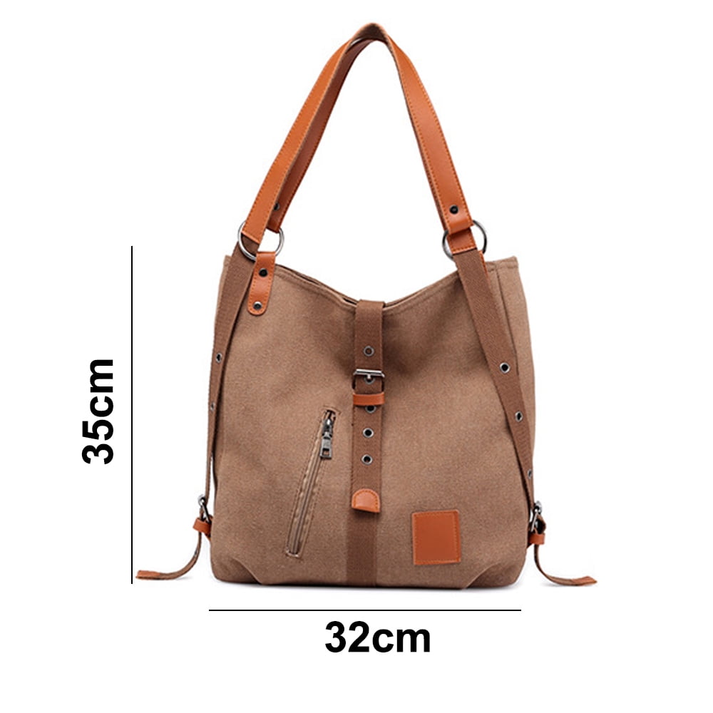 バッグ Meravel Clear multi-use Bag (Brown) Women's Canvas Tote Purse Shoulder Crossbody Bag Small