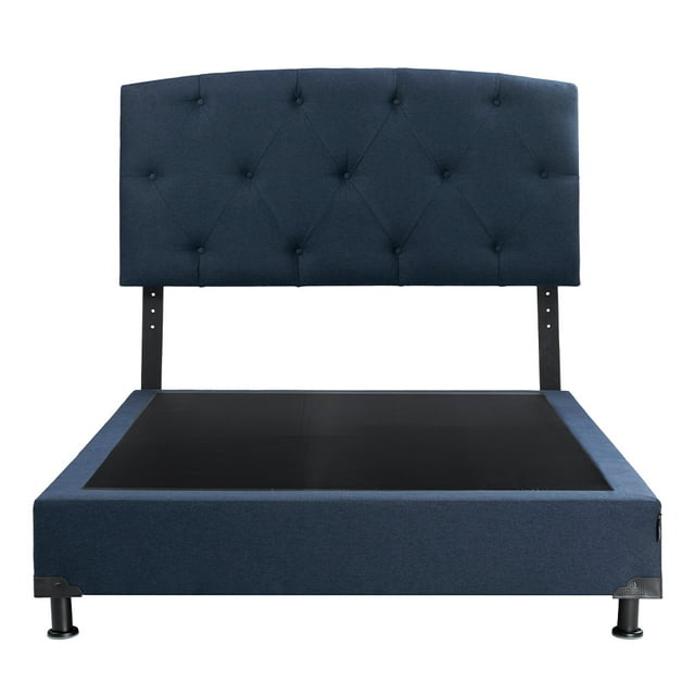 Box Base Cama Matrimonial + Cabecera Sigma Dicasa Azul