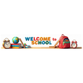 thumbnail image 3 of Colorful Welcome to School Banner with School Supplies Elements Background Backdrop, for School Openings Classroom Decorations Back - to - School Parties Photography Props, 3 of 4