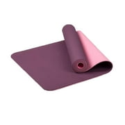 braveheart 6mm Thick Non- for Slip Yoga Mat TPE Yoga Training Mat Sweatproof Exercises Mat Purple