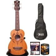 Luna UKE HONU Honu Tribal Turtle Soprano Ukulele Pack Bundle with Mel Bay Ukulele Chord Book with Online Video Instruction and 2 Year Extended Protection Plan