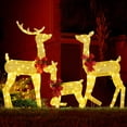 thumbnail image 4 of Zimtown Outdoor Christmas  3-Piece Lighted Reindeer Set 2-D for Outdoor Yard Decor LED Lights, Golden, 4 of 7