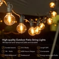 thumbnail image 2 of Brightown Cadena de luces para exteriores – Luces LED regulables conectables impermeables para patio de 50 pies con 25 bombillas de globo G40, todas las luces colgantes resistentes a la intemperie par, 2 of 5