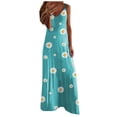 thumbnail image 1 of Robes Maxi d'Été pour Femmes Boho Florale Sans Manches Col en V Décontractée Ample Plage Robe Fluide Confortable Robe d'Été, 1 of 6
