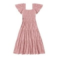 thumbnail image 4 of Vestido midi boho floral de verano 2025 para mujer - Vestido de playa de manga corta y cuello cuadrado, tallas S-XL, 4 of 4
