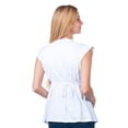 thumbnail image 2 of Playera Maternidad Algodón Cómoda Ropa Embarazo Playera Mujer Básica Sin Mangas Color Blanco, 2 of 4