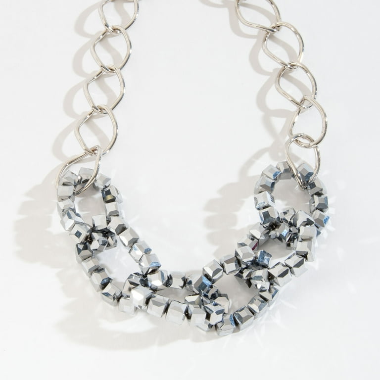 Ladies silver hotsell collar necklace