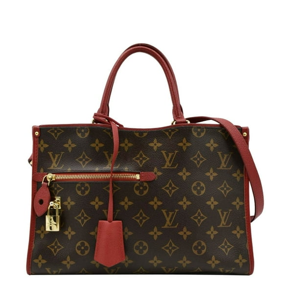 Pre-Owned LOUIS VUITTON Popincourt Monogram Canvas Tote Bag Red