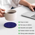 thumbnail image 3 of Christmas Blue Coasters Set of 2, Absorbent Coasters for Drinks, Winter Snowflakes Xmas Retro Coaster for Desk Coffee Table Protection, Home Decor House Warming Gifts 4", 3 of 8