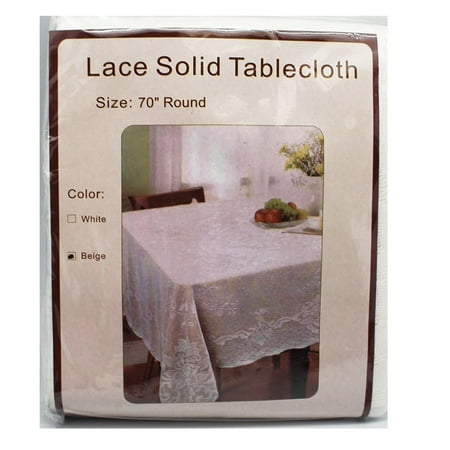 

Lace Solid Tablecloth (Beige) -70 inc Round