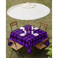 thumbnail image 3 of Outdoor Tablecloth with Umbrella Hole, Black Purple Plaid Spillproof Waterproof Outdoor Table Cover, Farmhouse Simple Buffalo Checked Patio Tablecloths for Party/Garden/Picnic, Square 60"x60", 3 of 9