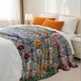 thumbnail image 3 of Flannel Fleece Throw Blanket, Soft Large Throw Blanket, Lightweight Cozy Plush Throw Blanket Fit Sofa Bed, 50"x60", Florals, 3 of 7
