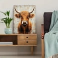 thumbnail image 5 of Qisvanset 12x16 Inch Framed Canvas Wall Art Neutral Highland Cattle Modern Country Farmhouse Home Wall Art, 5 of 8