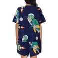 thumbnail image 3 of Bixox Women's Astronaut Dinosaur and Space Printed Pajama Set 2 Piece Lounge Set Top and Shorts Soft Pajamas, Shorts with Pockets, 3 of 7